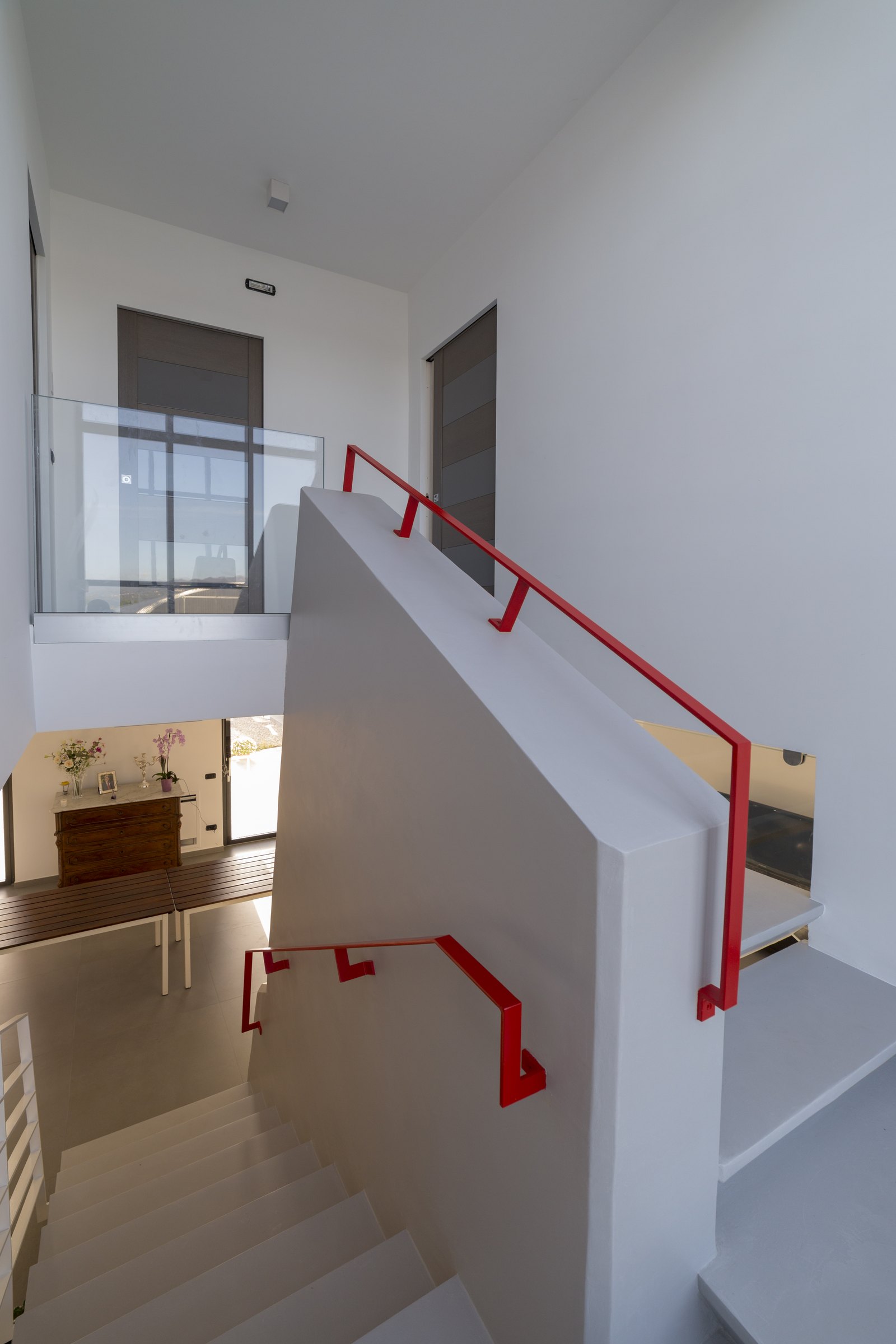 villa scala corrimano rosso